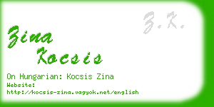 zina kocsis business card